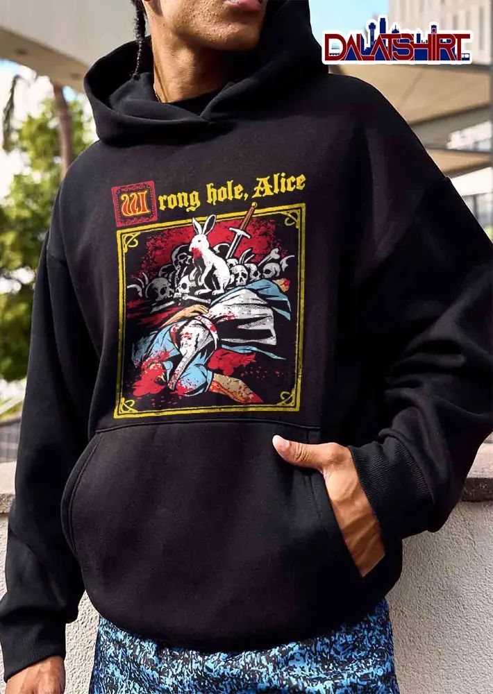 Wrong Hole Alice Killer White Rabbit Pile Of Skulls Bloody Body shirt
