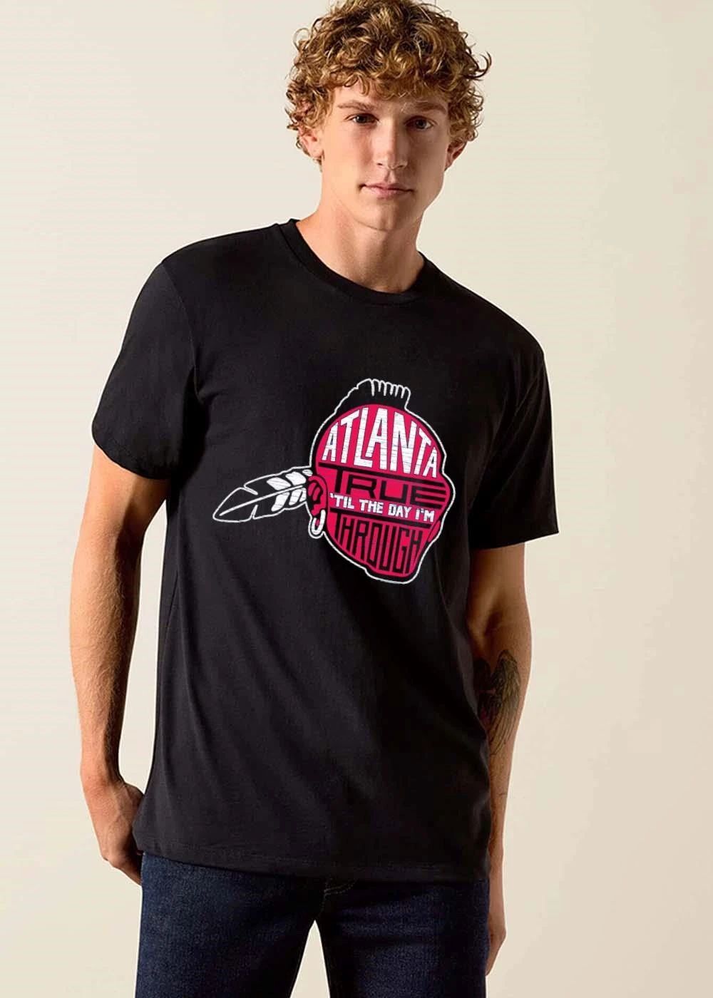 Atlanta True Til The Day Im Through Native American Chief Feather Silhouette Distressed shirt