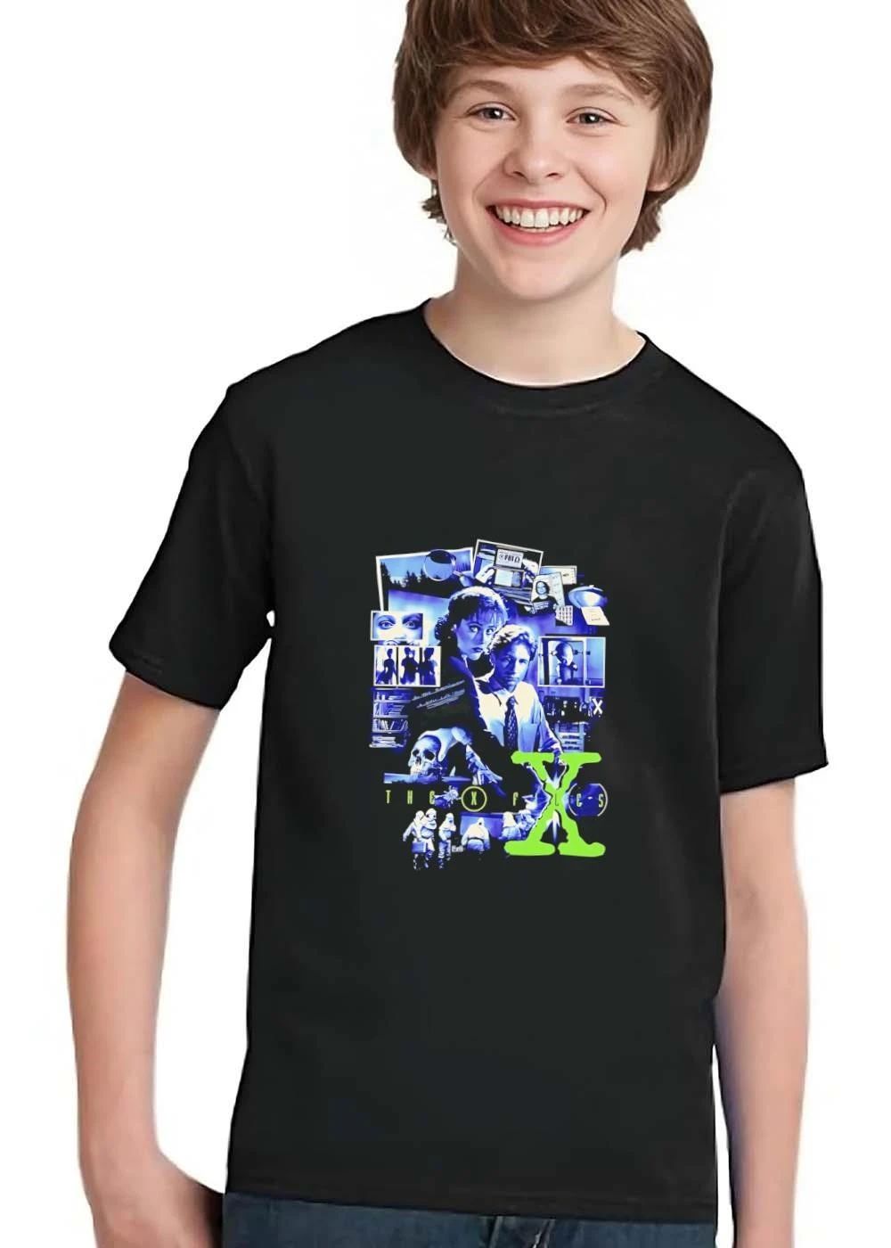 The X Files Mulder Scully Fbi Agents Skull Alien Hazmat Suit Collage shirt