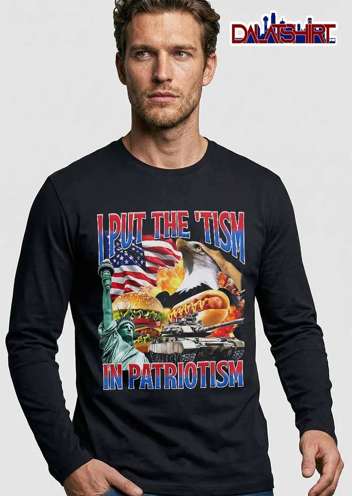 I Put The Tism In Patriotism Statue Liberty Eagle Cheeseburger Tank Explosions shirt