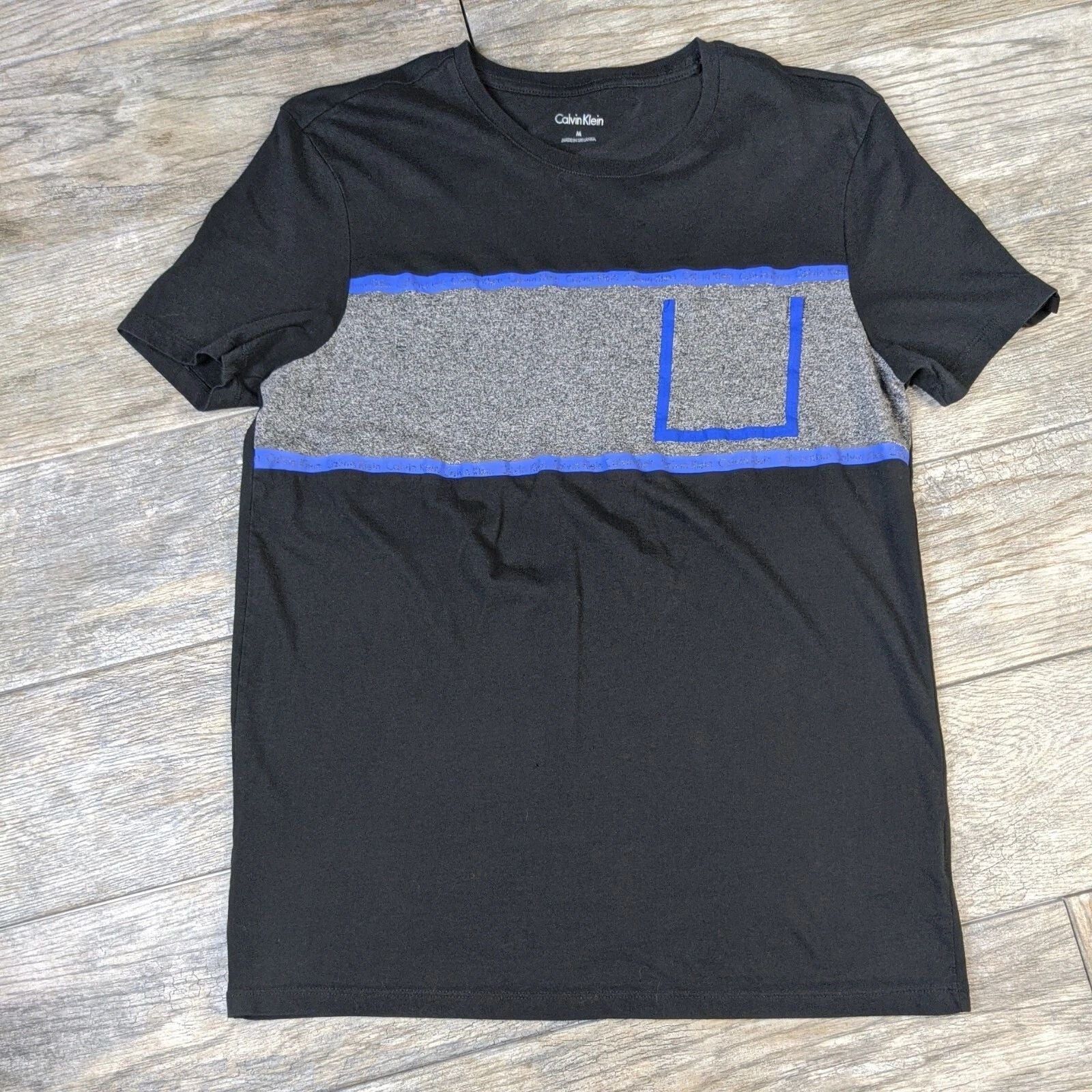 Calvin Klein T Shirt Mens Size M Black with Pocket
