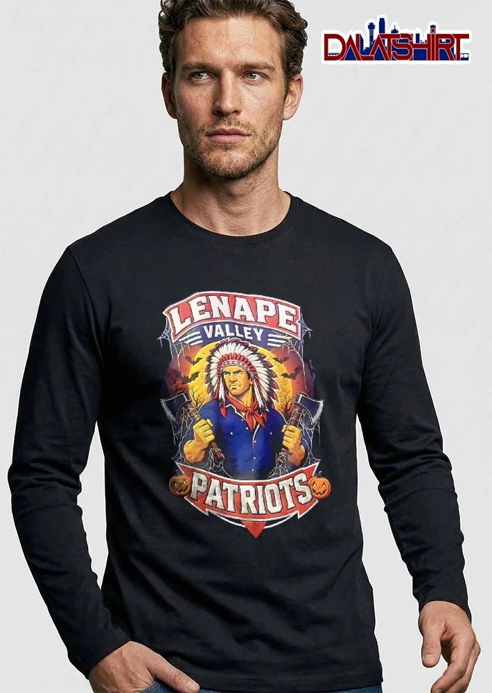 Lenape Valley Patriots Native Warrior Holding Axes Halloween Moon shirt