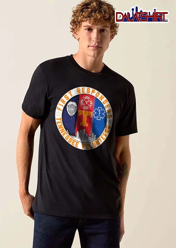 Tennessee Volunteers NCAA First Responders Police Fire Dept Badges Star Of Life Skyline Emblem shirt