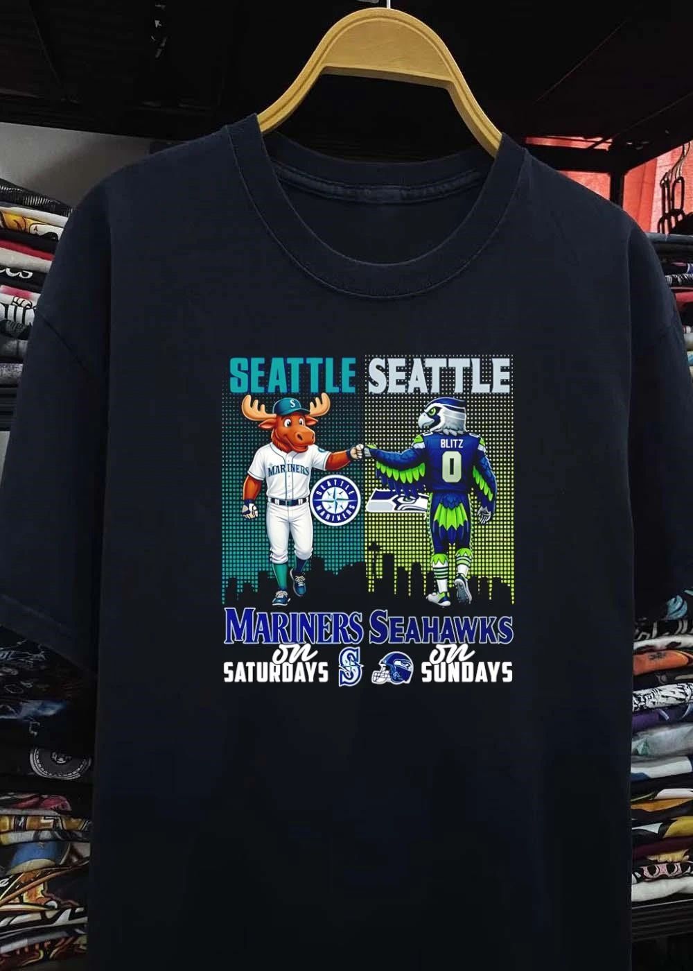 Mariners and Seahawks on Saturdays Sundays Seattle shirt