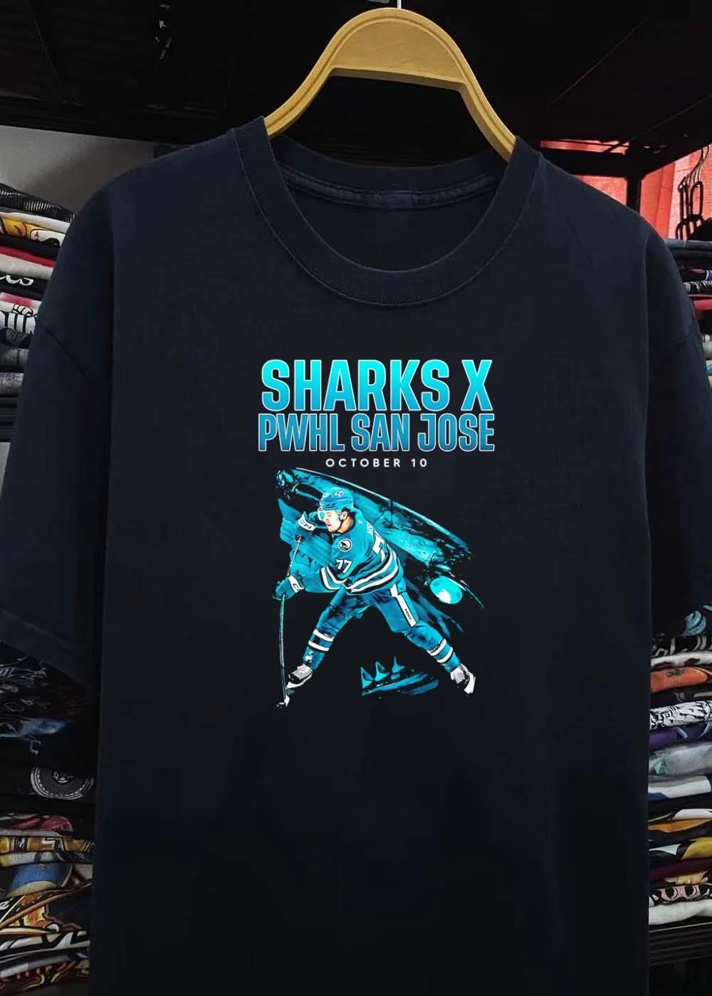Sharks X PWHL San Jose October 10 Hockey Player Skating shirt