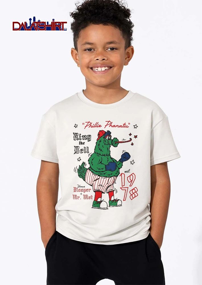 Philadelphia Phillies MLB Ring The Bell Versus Phillie Phanatic Blooper Mr Met Est 1978 Cartoon Mascot Boxing shirt