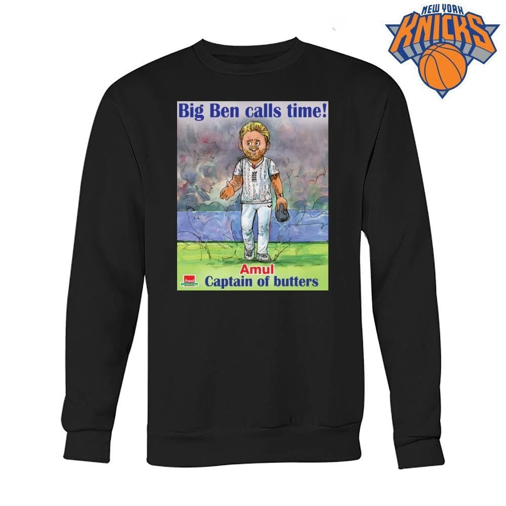 Amul Captain of Butters Big Ben Calls Time Cricket Sports Meme Shirt