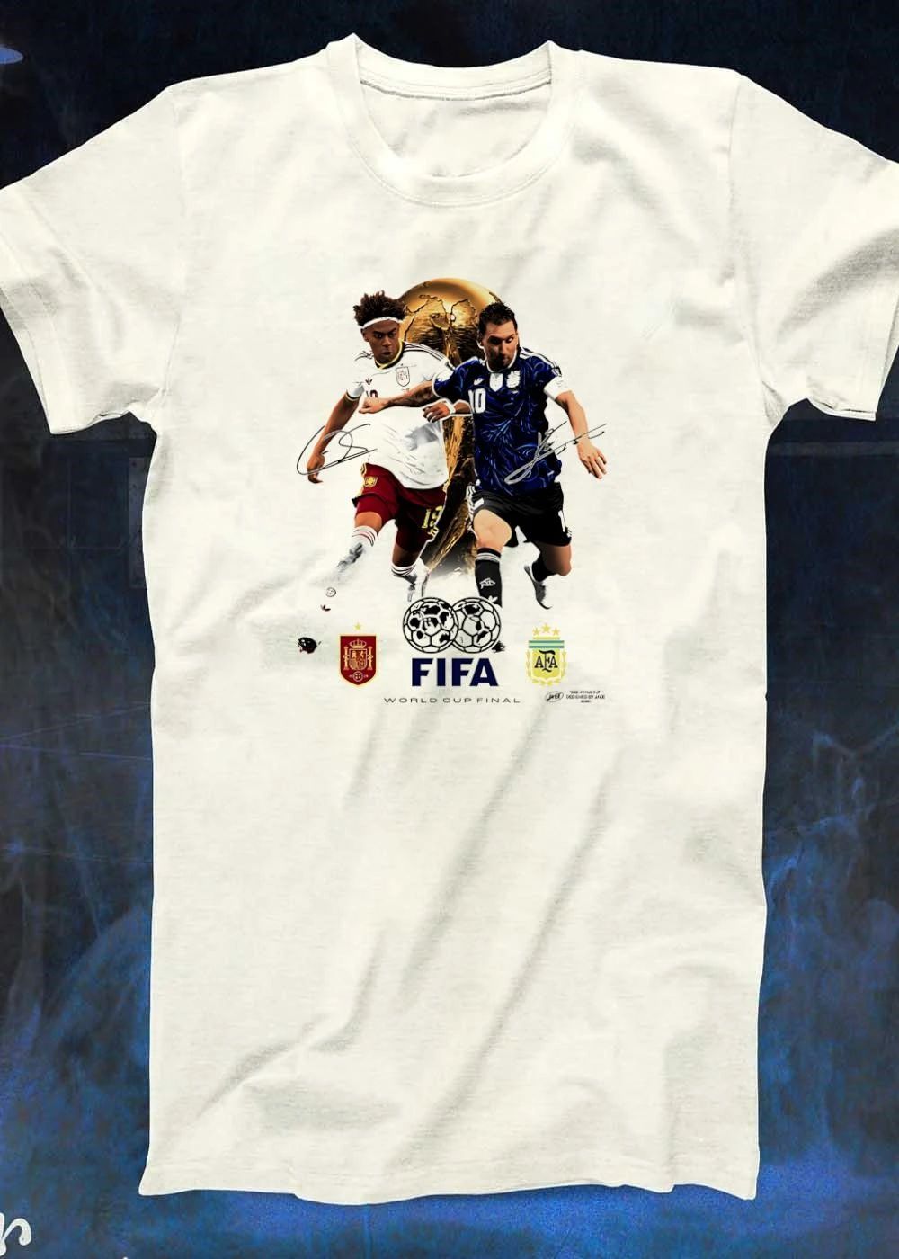 Jee World Cup Final Spain Argentina Soccer Players Competing Fifa Shirt
