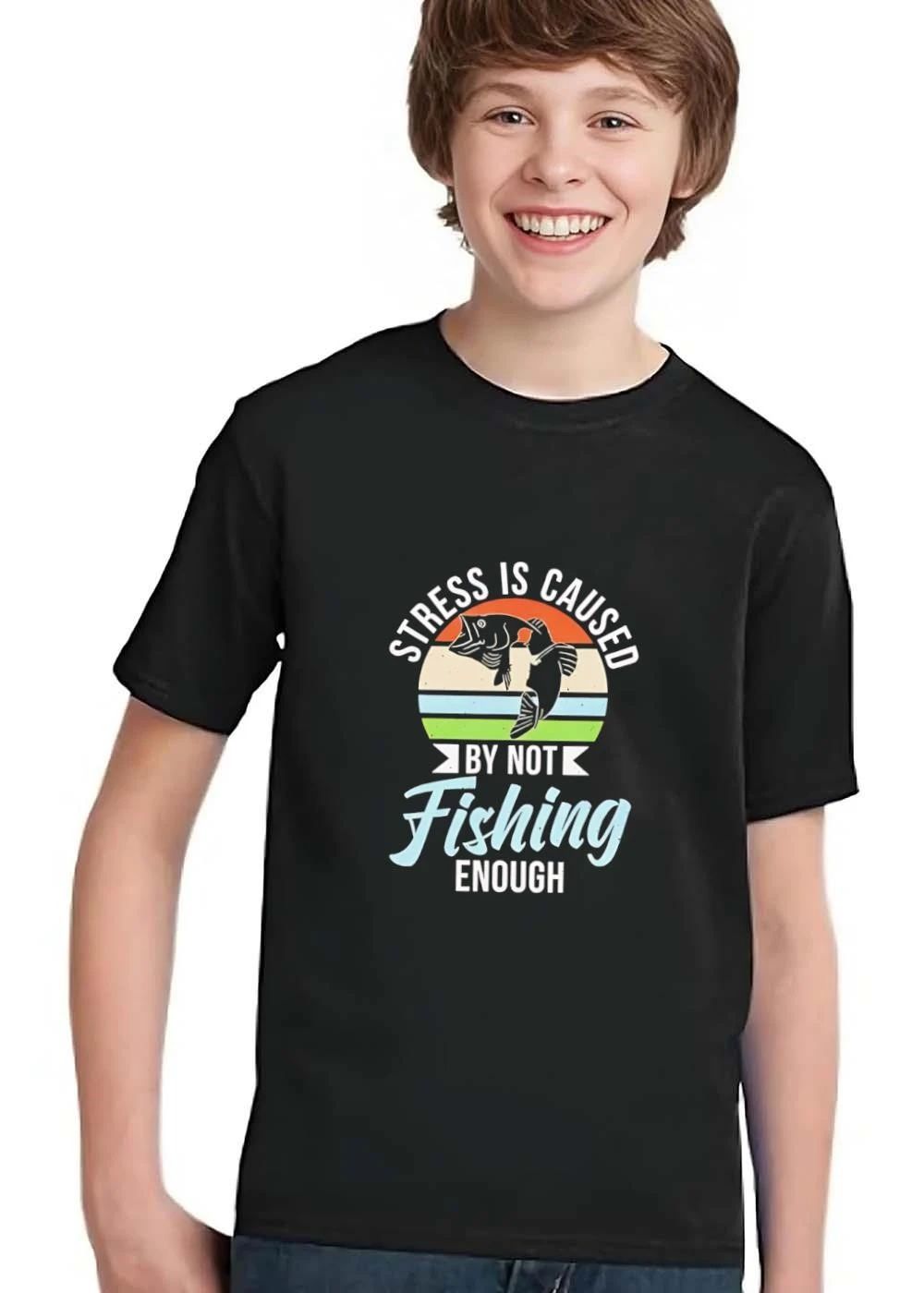 Stress Is Caused By Not Fishing Enough Retro Sunset Striped Circle Jumping Bass Silhouette shirt