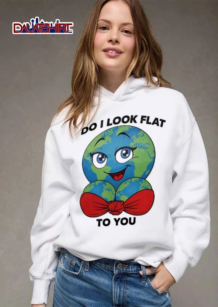 Do I Look Flat To You Cartoon Anthropomorphic Planet Earth Globe Red Bikini Top shirt