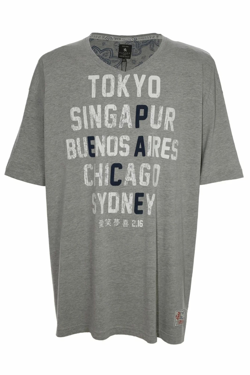 Kitaro T Shirt Mens Short Sleeve A-Neck Gray Size S XXL