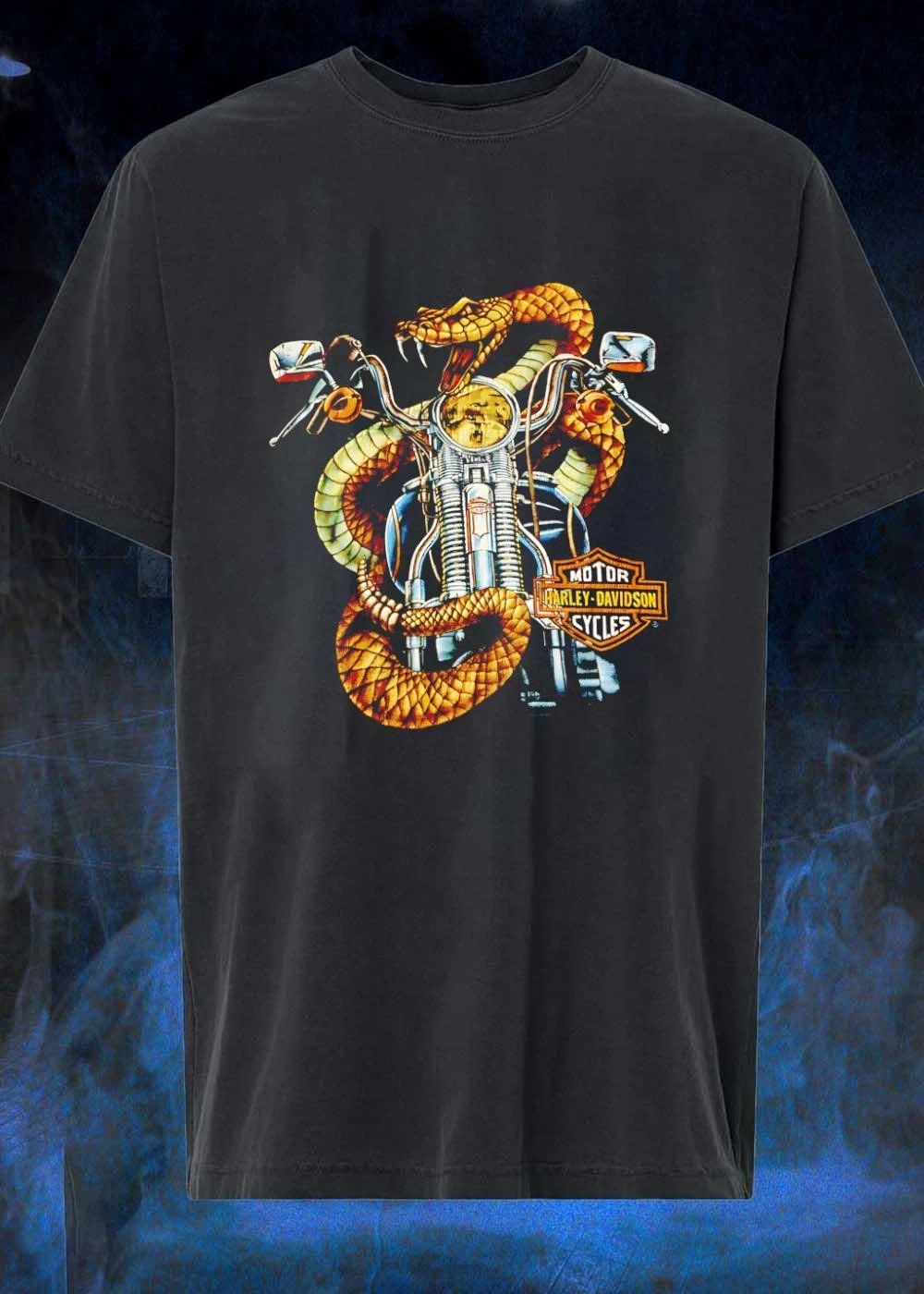Harley-Davidson Snake Coiled Around Motorcycle Logo T-Shirt