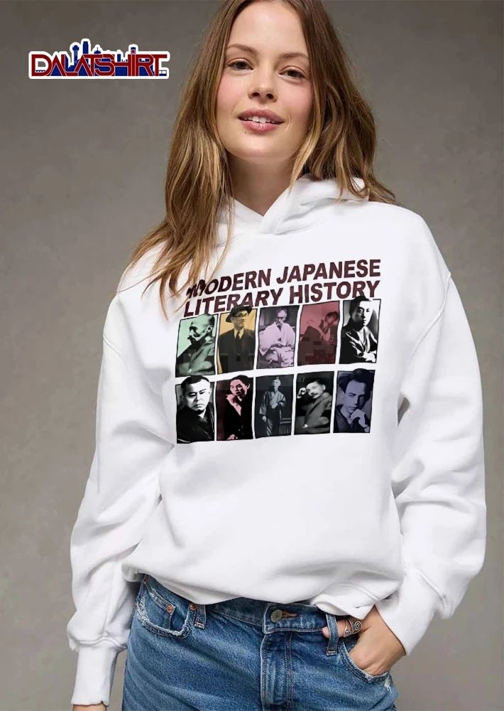 Modern Japanese Literary History Ten Authors Colorized Portrait Panel Grid shirt