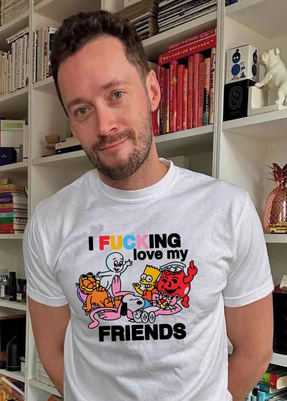 I Fucking Love My Friends Cartoon Pop Culture Characters Relaxing shirt