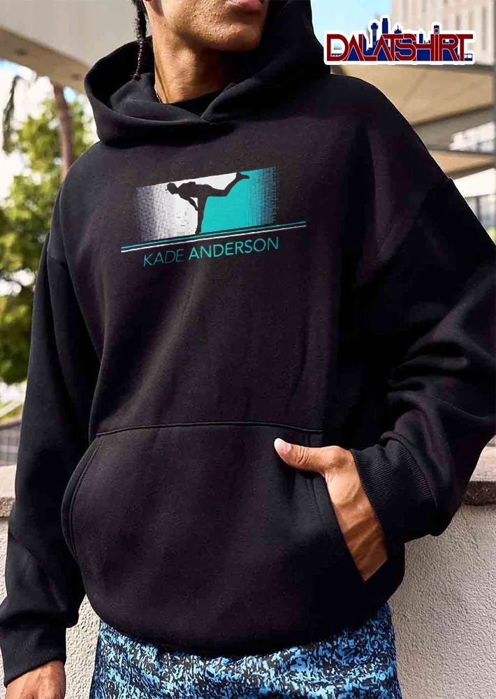 Kade Anderson Baseball Pitcher Silhouette Halftone Teal Background shirt
