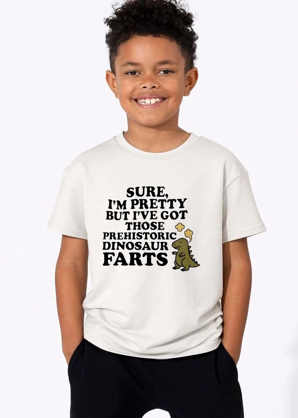 Sure Im Pretty But Ive Got Those Prehistoric Dinosaur Farts Cartoon Green Trex shirt