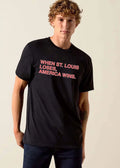 When St Louis Loses America Wins Red Text White Outline Typography shirt