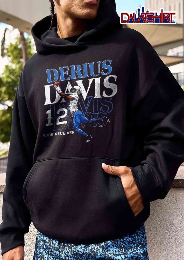 Derius Davis 12 Wide Receiver Distressed Text Football Player Catching Ball shirt