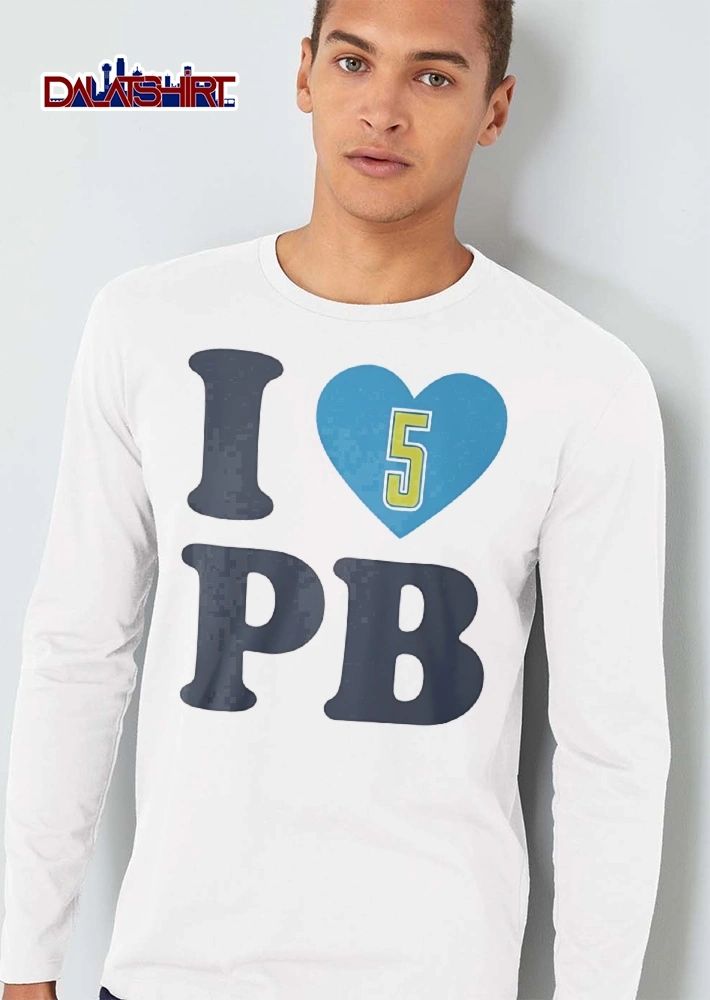 I Heart 5 Pb Turquoise Emblem Bright Golden Typography Shadow shirt