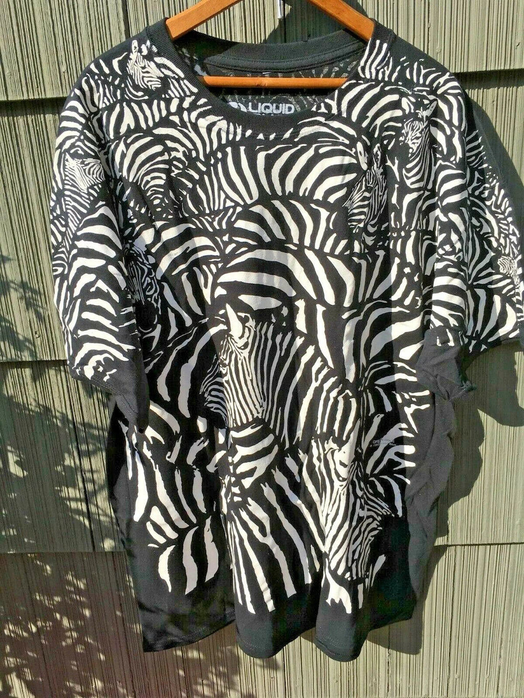 Zebra Herd All Over Print T-shirt L XL 2X Liquid Blue AOP Greg Genrich Africa