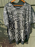 Zebra Herd All Over Print T-shirt L XL 2X Liquid Blue AOP Greg Genrich Africa