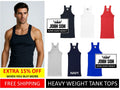 Men’s G-Unit Style Tank Top Heavyweight Muscle Shirt Square Cut Cotton [JOHN SON