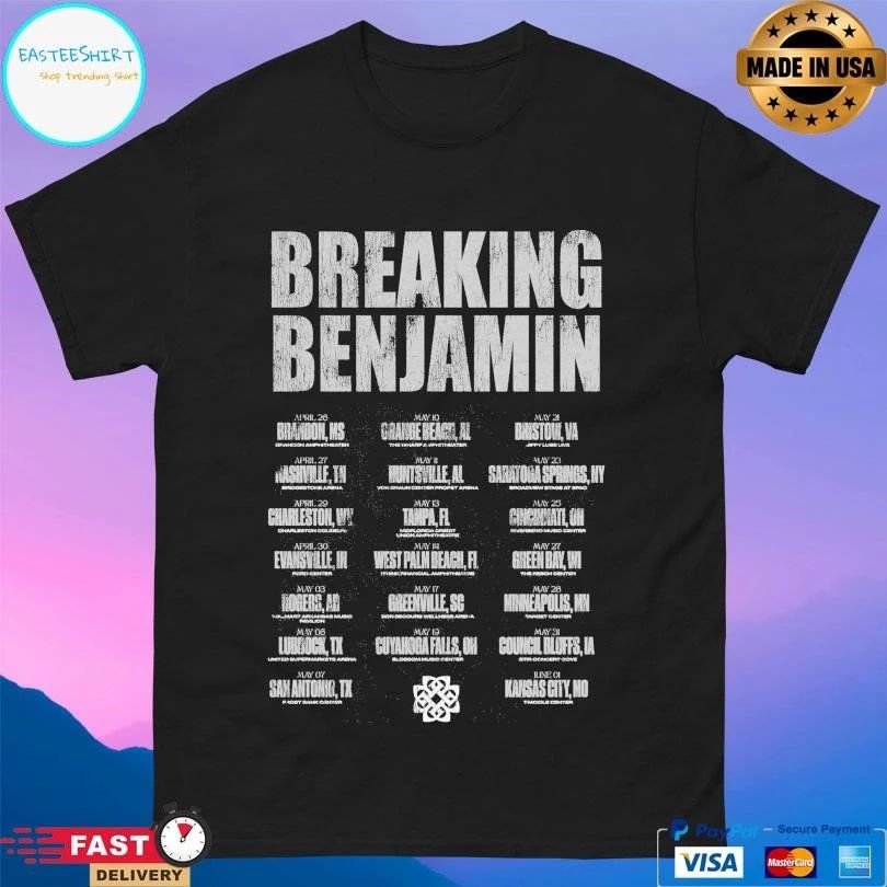 Breaking Benjamin Bold Tour Date T-shirts
