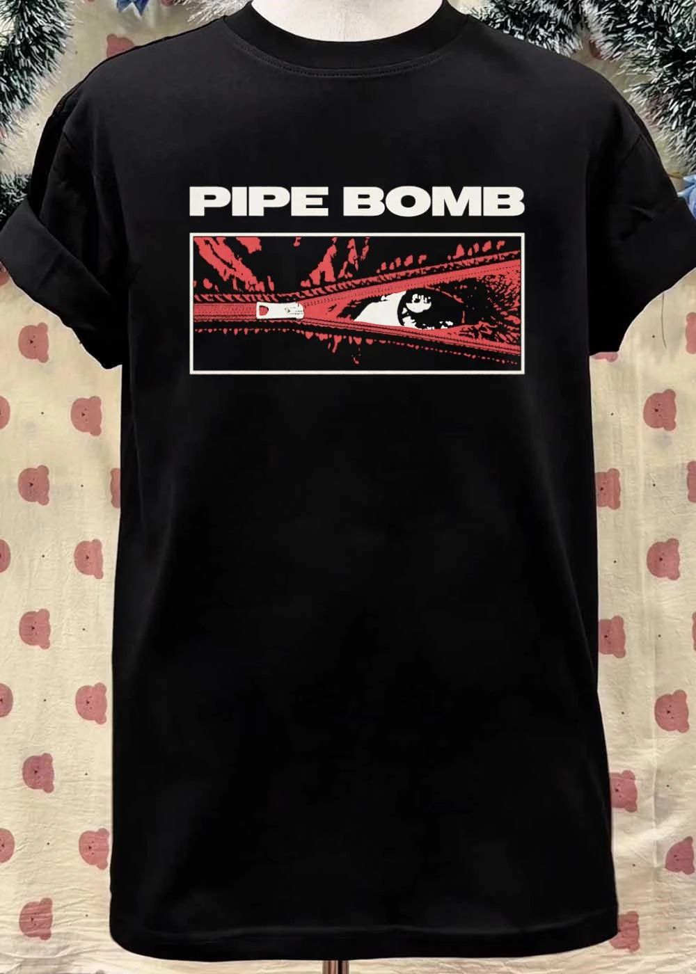 Pipe Bomb Zipper Eye Reveal Grunge Style Shirt