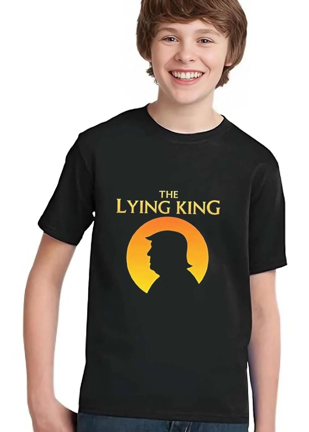 The Lying King Donald Trump Profile Silhouette Orange Sun shirt