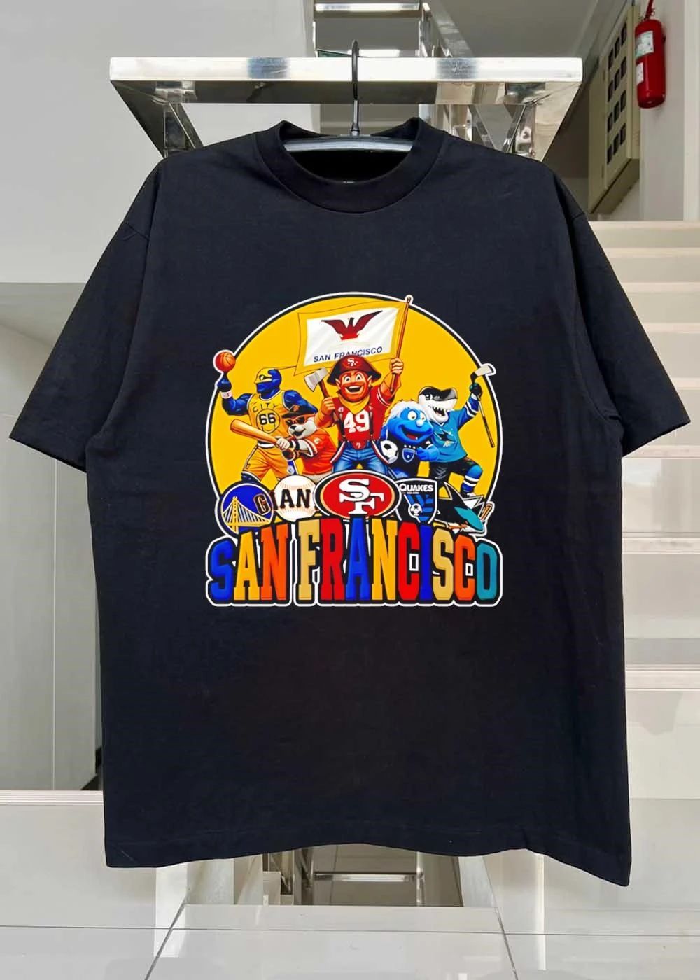 San Francisco Sports Fan Collage of Athletes and Mascots Shirt