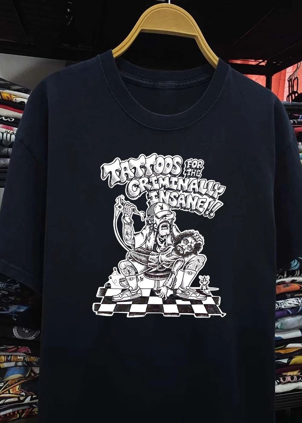 Criminal Giving Tattoos to Man Tattoos for the Criminally Insane T-Shirt