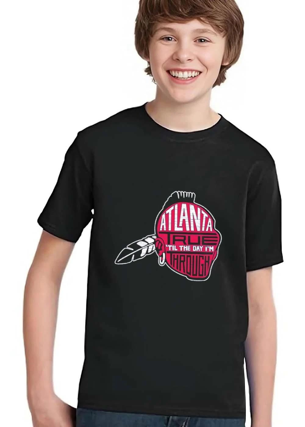 Atlanta True Til The Day Im Through Native American Chief Feather Silhouette Distressed shirt