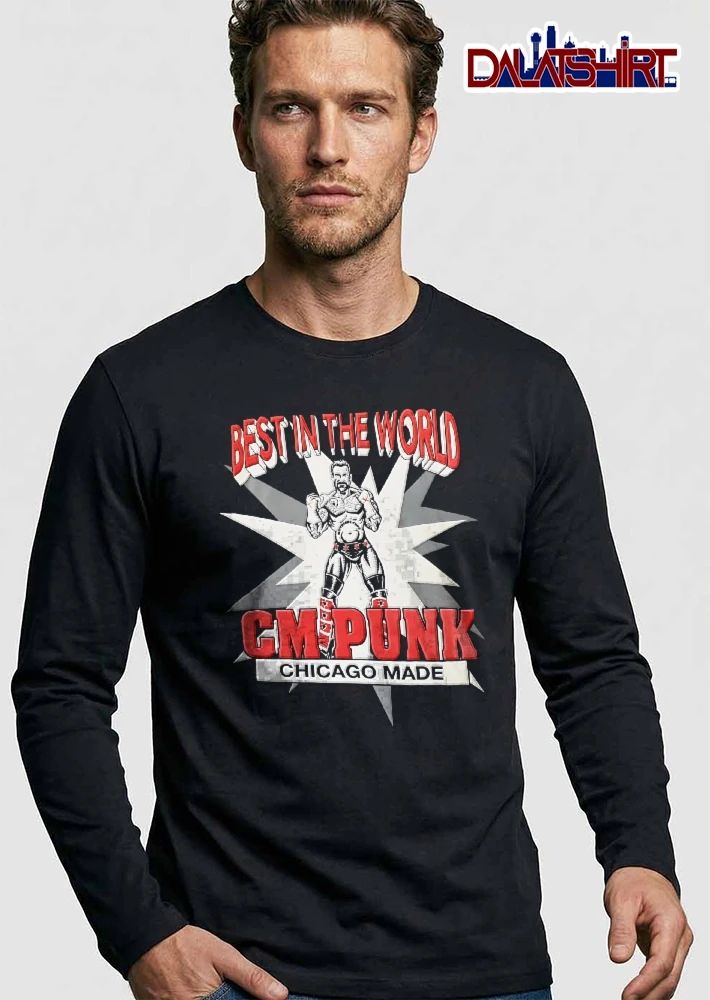 In The World CM Punk Chicago Made Wrestler Starburst Graphic Illustration shirt
