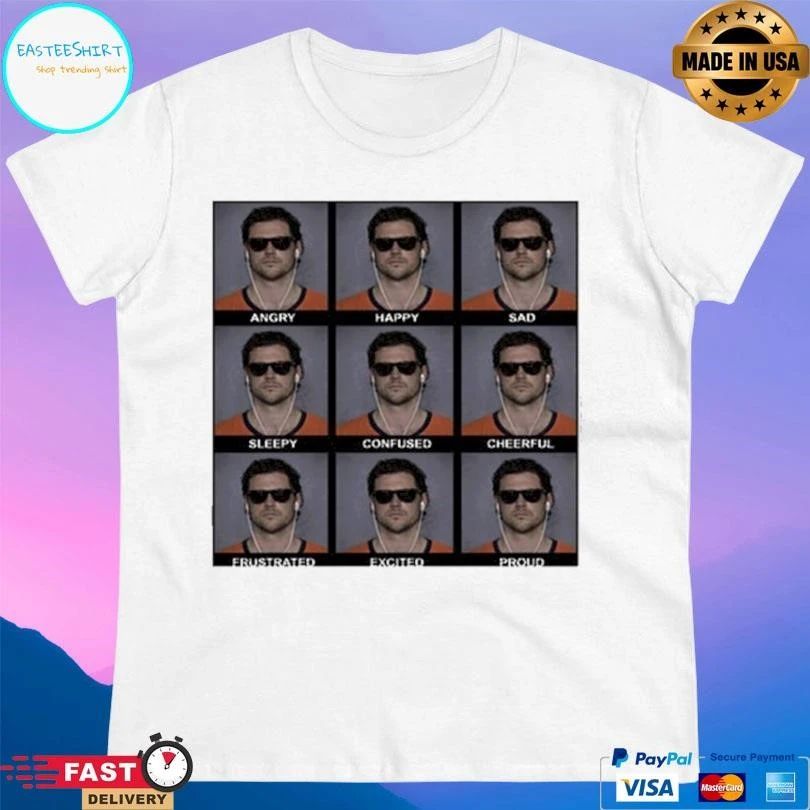 Jarrett Stidham Angry Happy Sad Sleepy Confused Cheerful Frustrated Excited Proud Emoji T-shirts