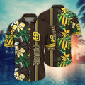 San Diego Padres Tropical Stripe Hawaiian Shirt