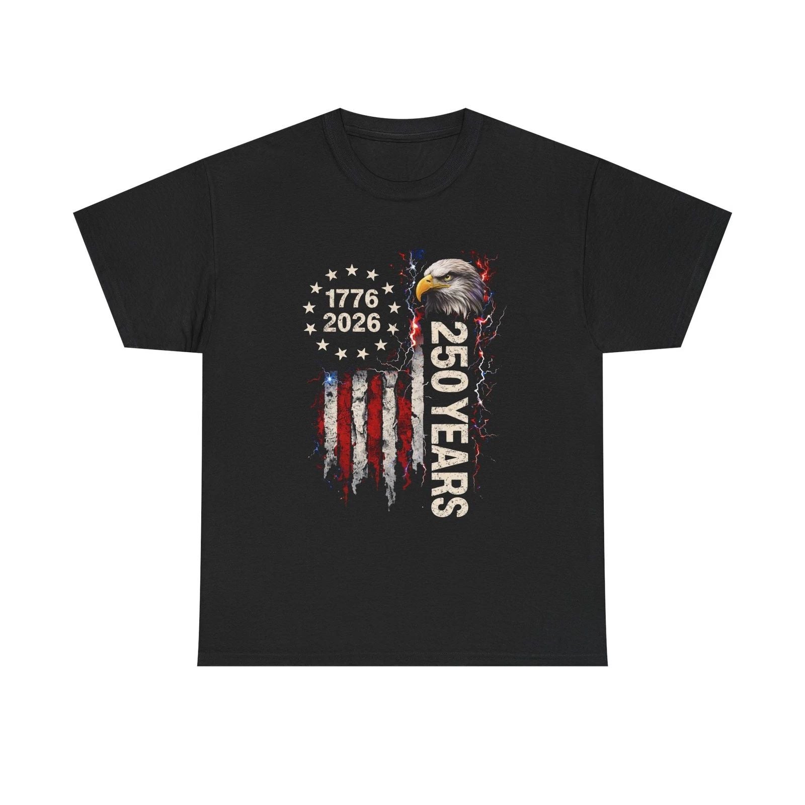 1776-2026 250th Bald Eagle American Flag T-Shirt | Patriotic Tee