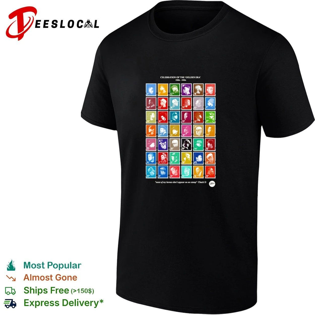 Celebration of the Golden Era 1980s 1990s Hip Hop Stamp Collection T-shirt