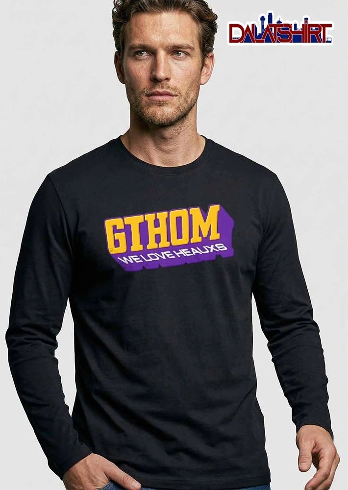 Gthom We Love Heauxs 3d Yellow Block Letters Purple Shadow shirt