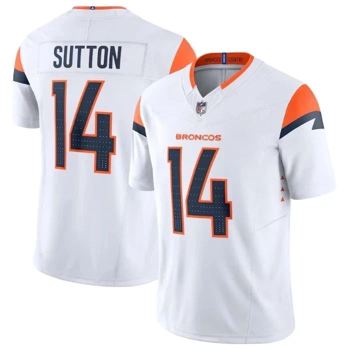 Broncos #14Courtland Sutton Mesh Football Jersey