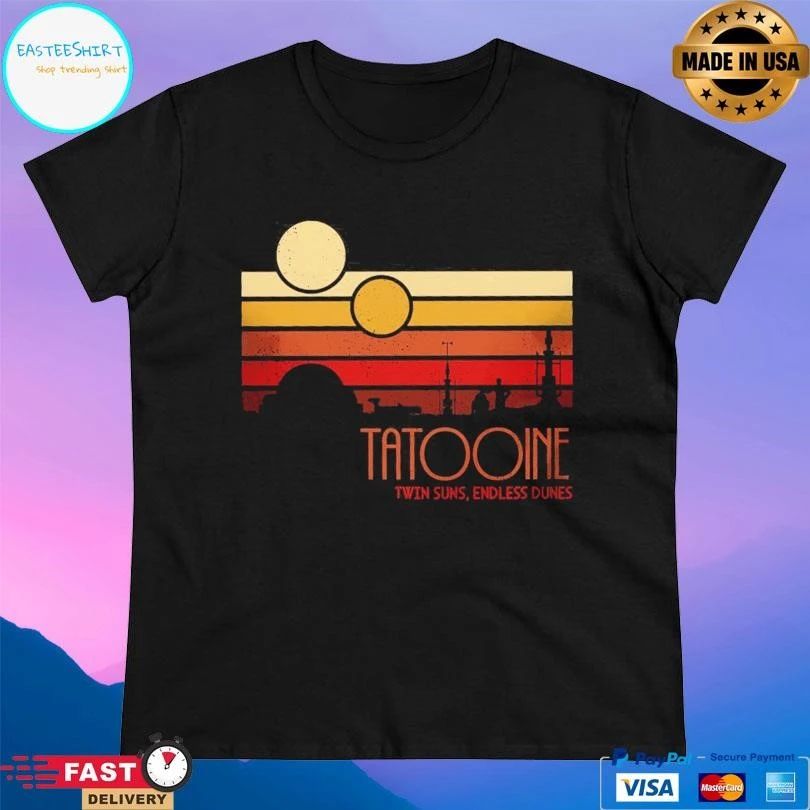 Retro Tatooine Twin Suns Endless Dunes T-shirts