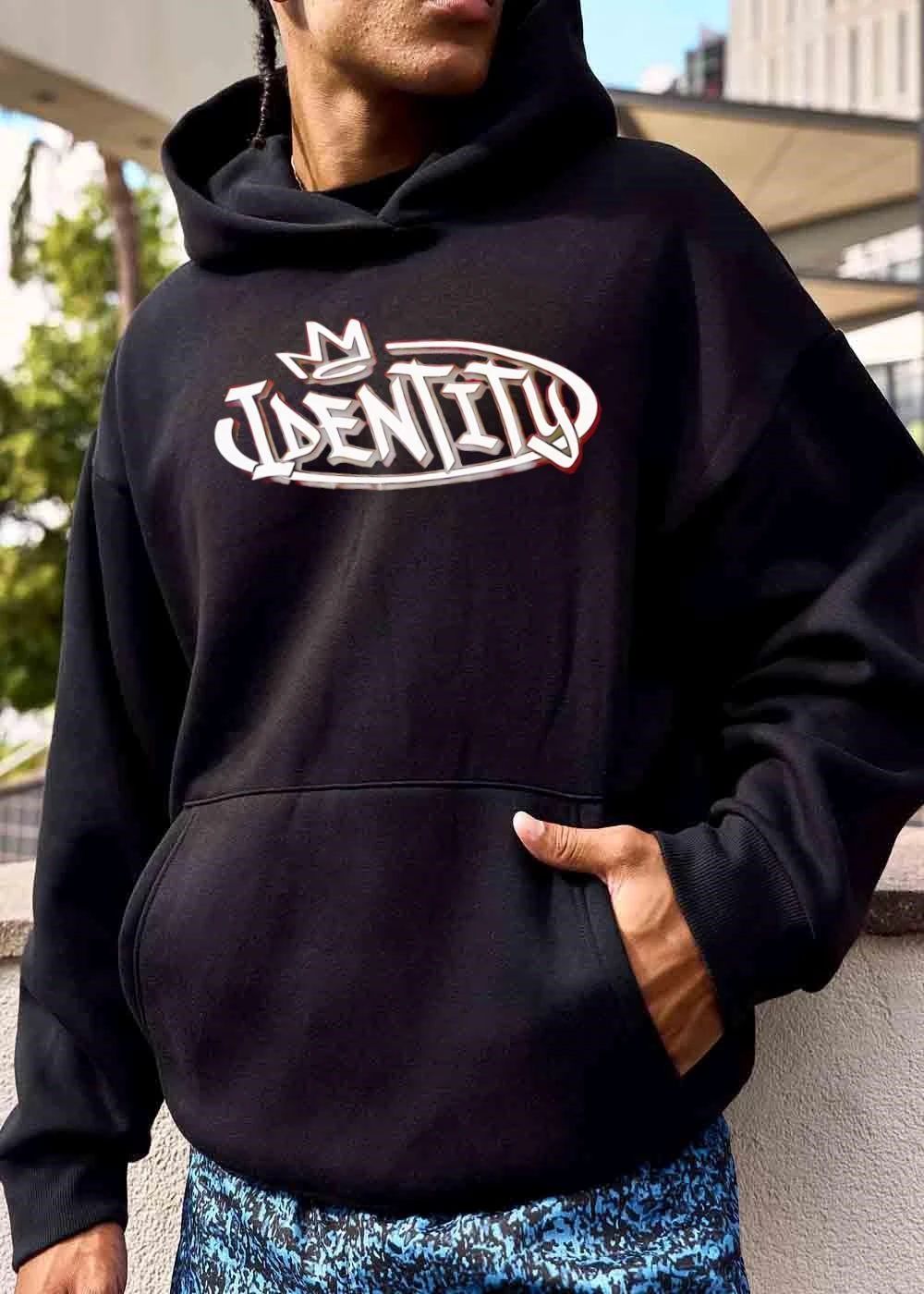Identity White Graffiti Tag Crown Oval Frame Urban Streetwear Lettering shirt