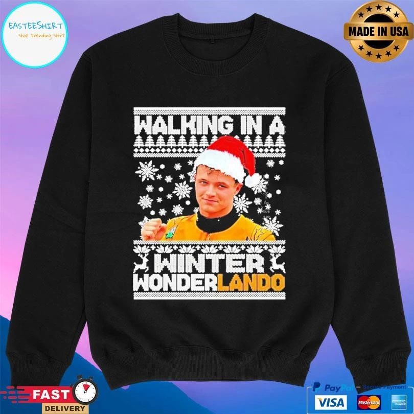 Lando Norris Christmas Walking In A Winter Wonderlando Christmas 2025 T-shirts