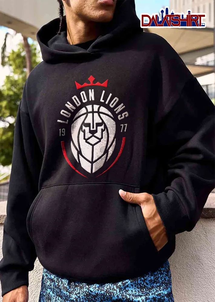 London Lions 1977 Red Crown Geometric Basketball Face Crest shirt