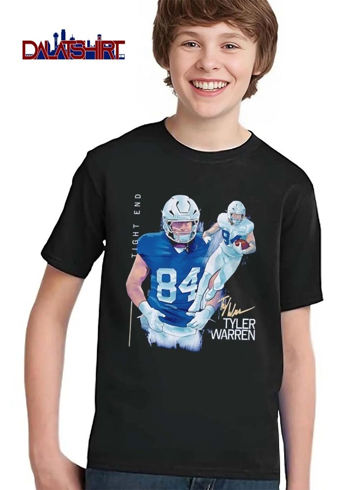 Tight End Tyler Warren Football Player Jersey 84 Action Collage shirt