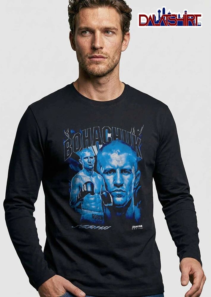 Zuffa Boxing Serhii Bohachuk Blue Monochrome Boxer Double Portrait Bootleg shirt
