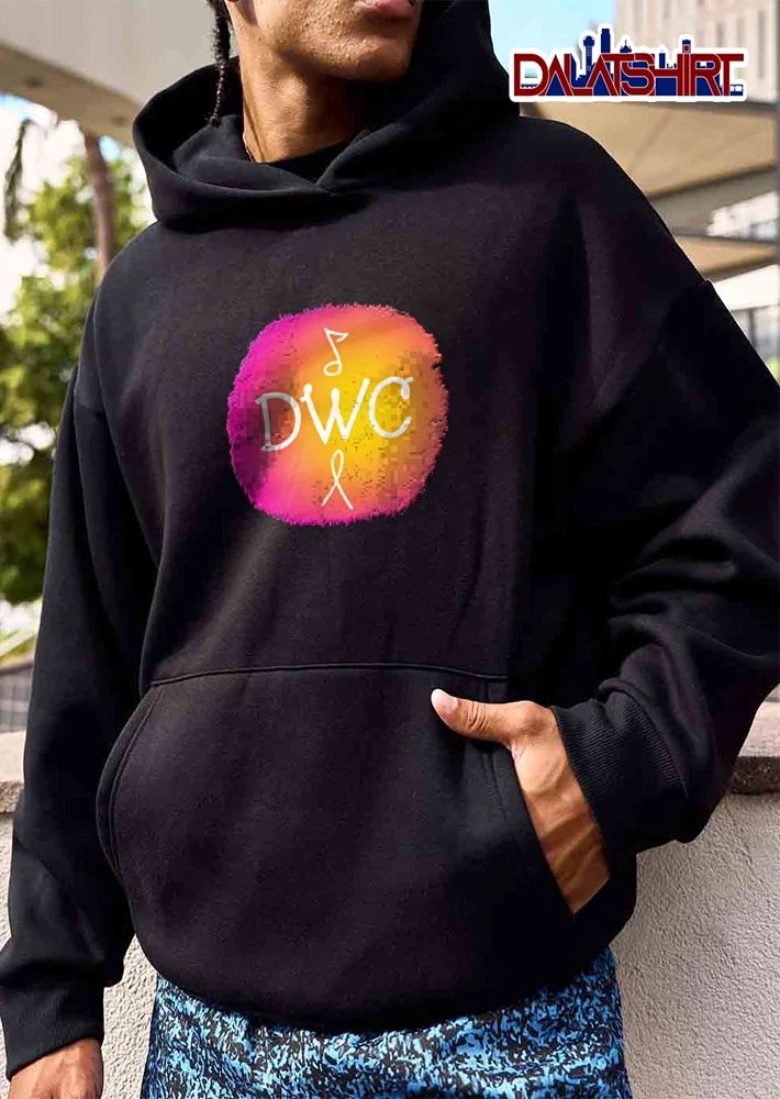 DWC Pink Orange Watercolor Circle Musical Note Awareness Ribbon shirt