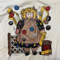 Vintage  Shirt Tee Adult Size L Knitting Sewing Springhill Doll Grunge Distress