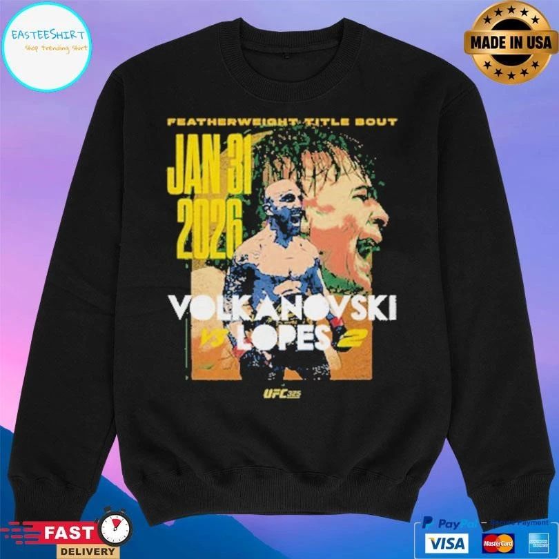Featherweight Title Bout Jan 31 2026 UFC 325 Volkanovski Vs Lopes 2 Match Up T-shirts