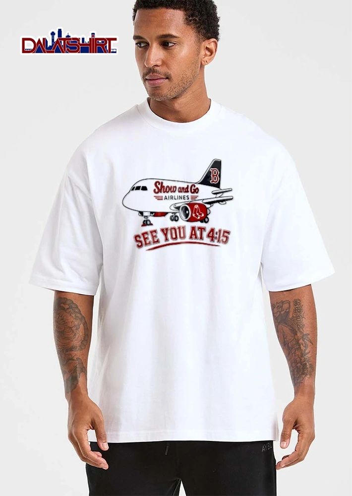 Boston Red Sox MLB Show And Go Airlines See You At 415 Cartoon Passenger Jet shirt
