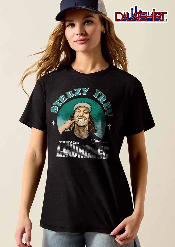 Steezy Trev Trevor Lawrence Portrait Pointing Teeth Beanie Green Circle shirt
